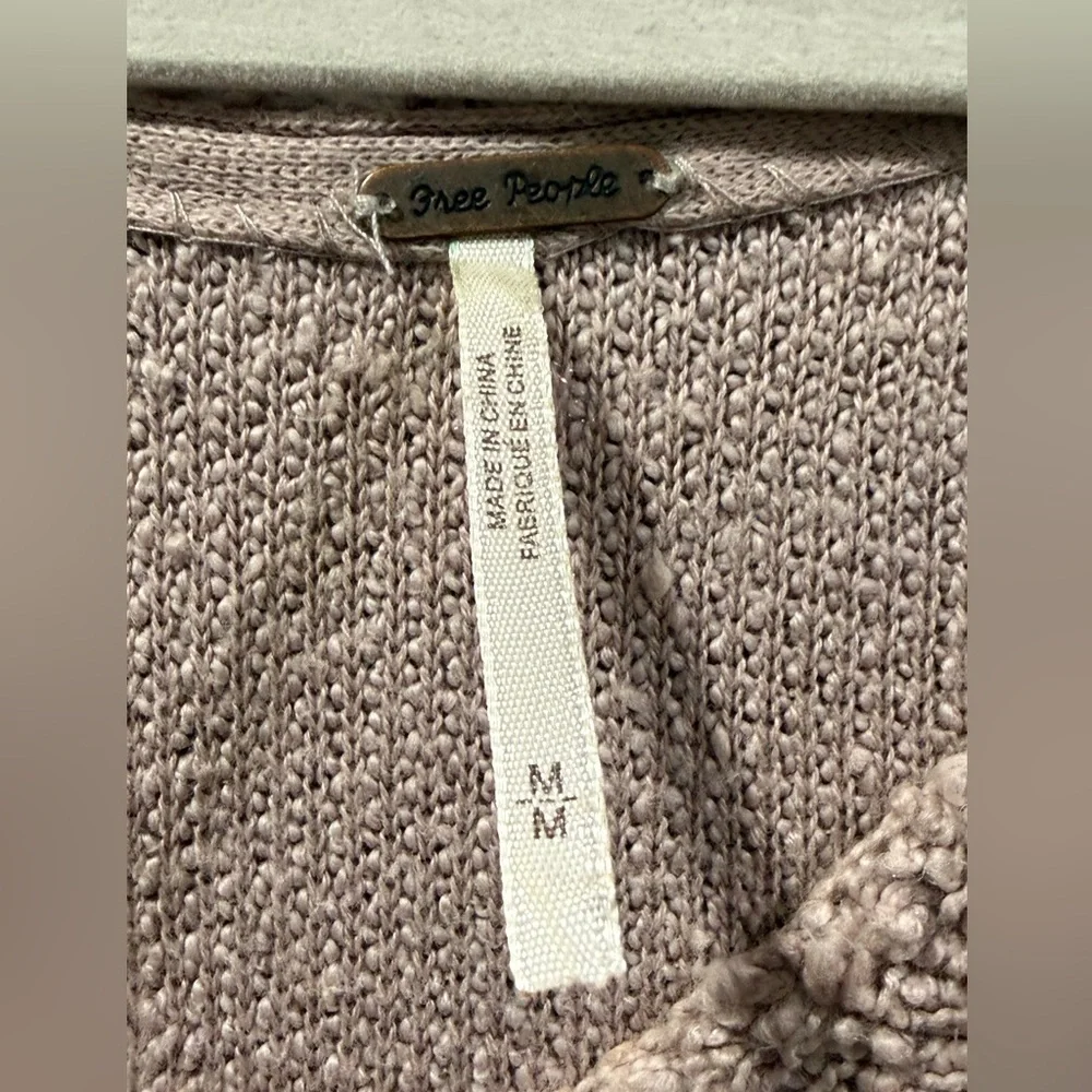 Free‎ People Women's Mauve Cropped Popcorn Dolman Sleeve Sweater Size M